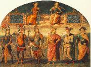 PERUGINO, Pietro Fortitude and Temperance with Six Antique Heroes Spain oil painting artist